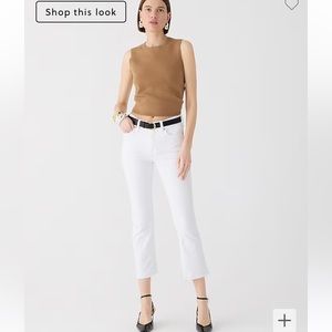 J. Crew 9" demi-boot crop jean in white wash